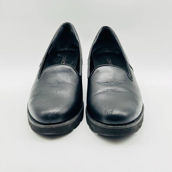 Vionic Shoes Womens 9 Black Leather Wedge Heels Slip On Comfort Orthotic Willa - Picture 7 of 10